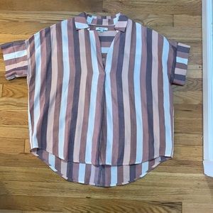 Madewell striped popover shirt